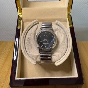 Vintage Pierre Nicol Geometric Silver/Black Stretch Watch, 37mm